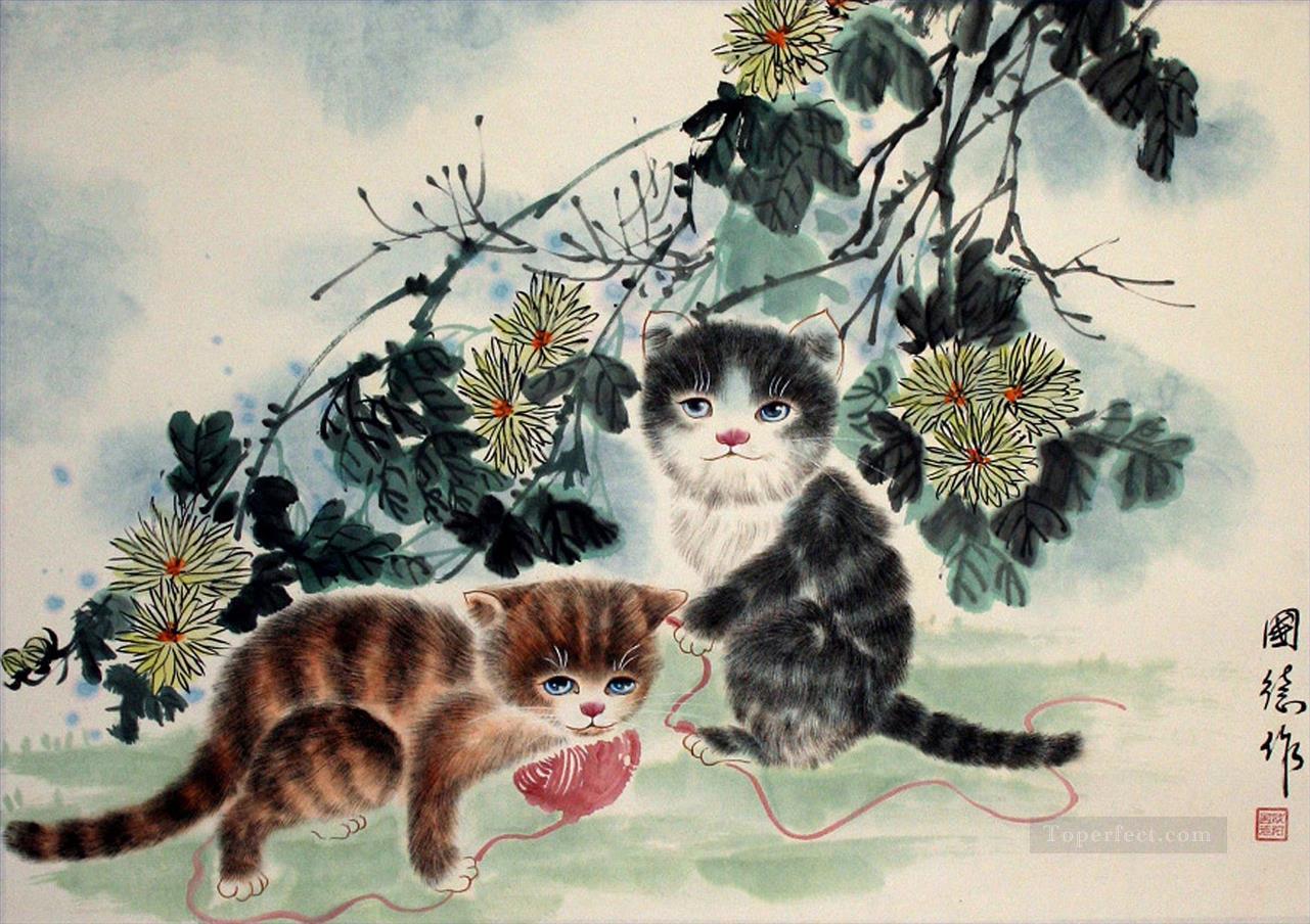 Kittens at Play Chinese art Oil Paintings